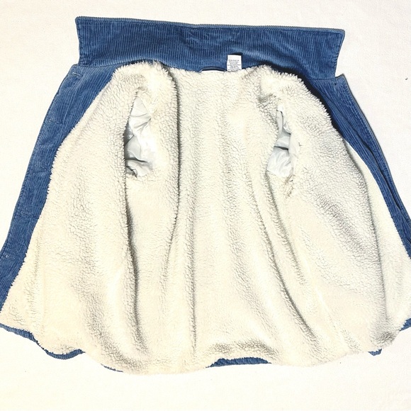 VTG 90s BLAIR SHERPA LINED THICK RIBBED CORDUROY BUTTON UP PERIWINKLE SHACKET XL - Picture 7 of 15